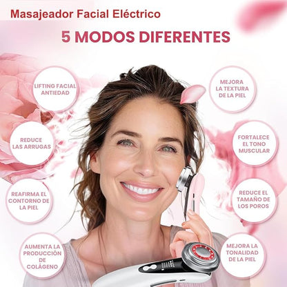 Masajeador facial con frío y calor antiarrugas blanco - additional image 8