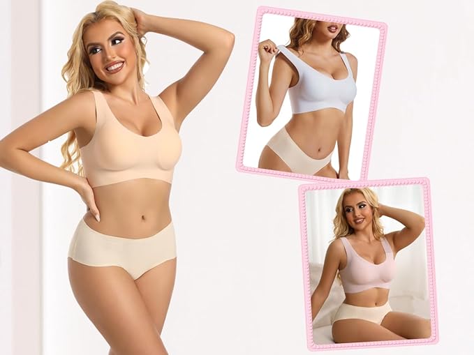 Sujetador ultrafino de seda helada beige ( talla M = M/L ) - additional image 2