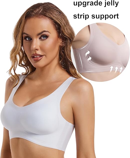 Sujetador ultrafino de seda helada beige ( talla M = M/L )