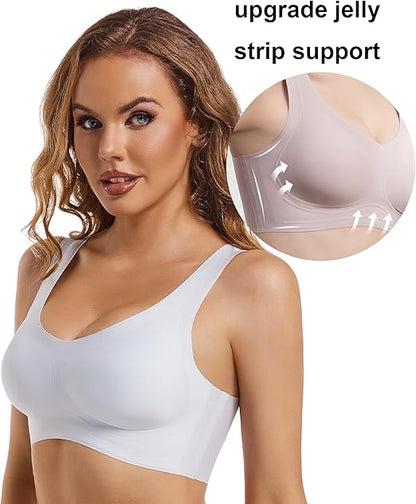 Sujetador ultrafino de seda helada beige ( talla M = M/L )